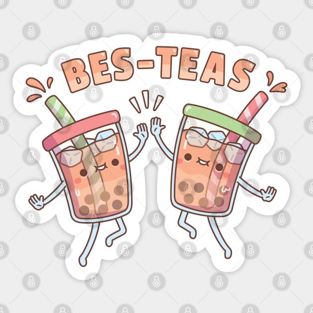 Cute High Five Bes-Teas Bestie Funny Sticker by rustydoodle